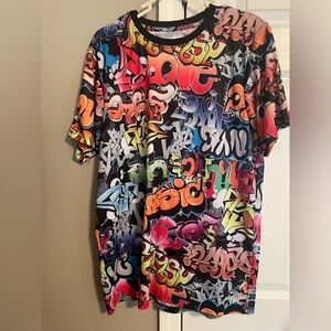 FRESH PRINTS OF BEL-AIR Men’s crew neck T-Shirt Size Large Graffiti print